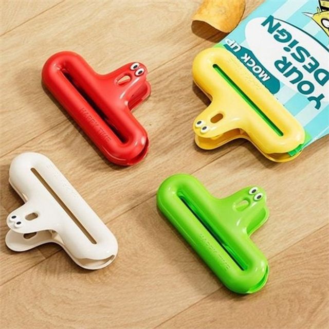 봉지 밀폐 집게 과자 봉지 밀봉 집게 다용도 간편 식재료 보관 재사용 식료품 필수템 냉장고 용품 신선