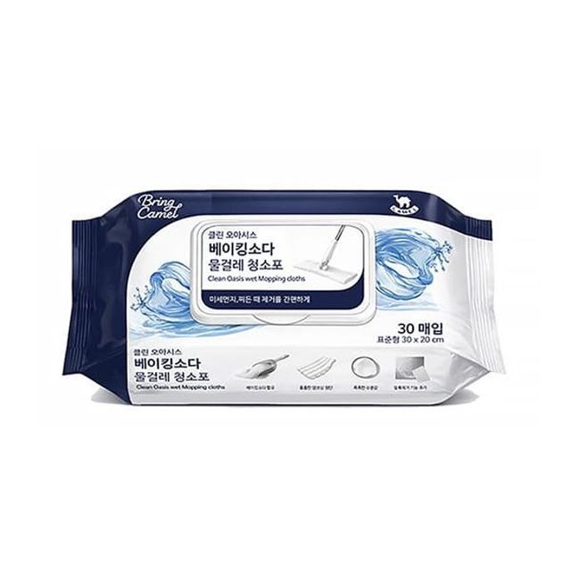 클린오아시스 물걸레 청소포 베이킹소다 일회용 청소물티슈 30x20 30매입