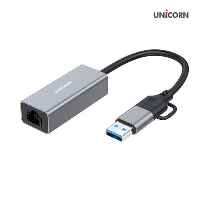 USB3.0 A+C겸용 기가유선랜카드 유니콘CLAN-300AC