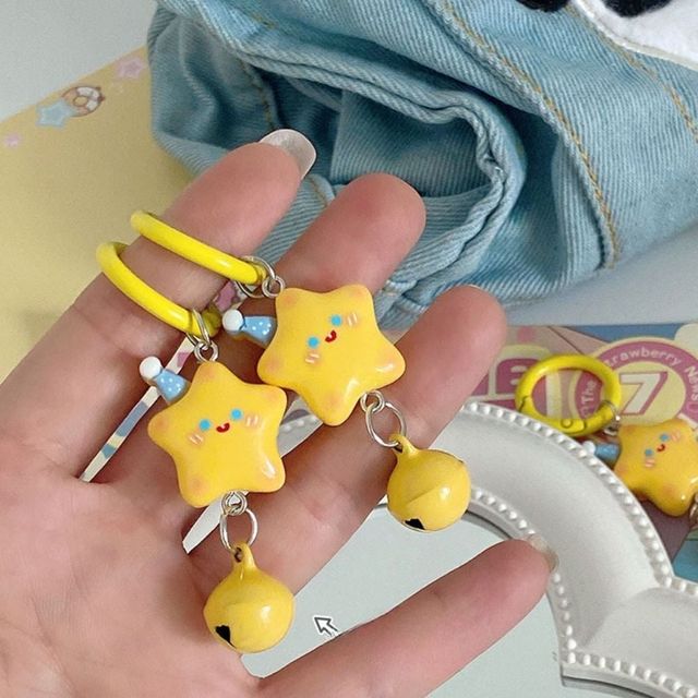 스타모양 가죽키링 커플키링 스마트키 가방참 자