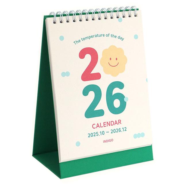 인디고 2026 탁상 달력 오늘의 온도 버블그린 캘린더