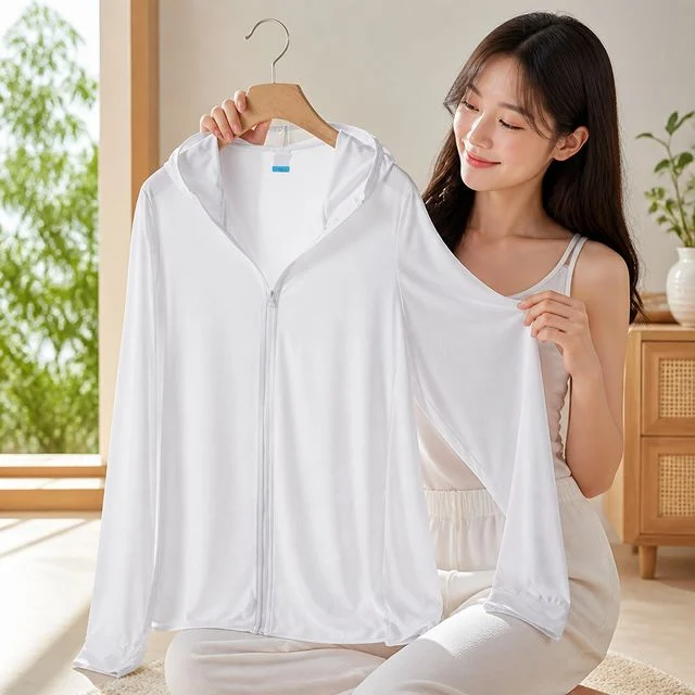 여성 화이트 후드집업 XL 햇빛 차단 여름 점퍼 아우터
