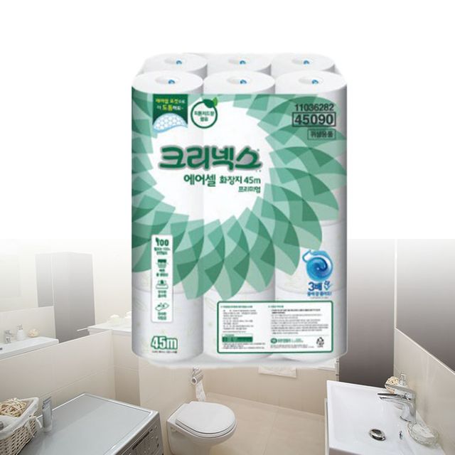 두루마리 화장지 물에 녹는 프리미엄 에어셀 24롤