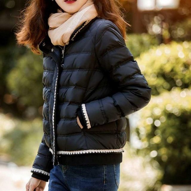 여성용 주말 외출용 블랙 퀼팅 숏패딩 누빔 점퍼