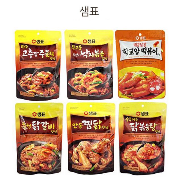 샘표 간편양념 모음 낚지볶음 주물럭 떡볶이 찜닭
