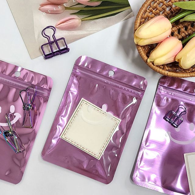 알루미늄 지퍼백 10x15cm 퍼플 선물포장 악세사리포장