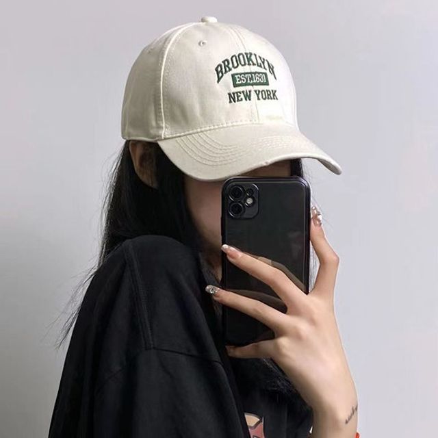 볼캡 모자 패션룩 레터링 빈티지 자수 6컬러 여성