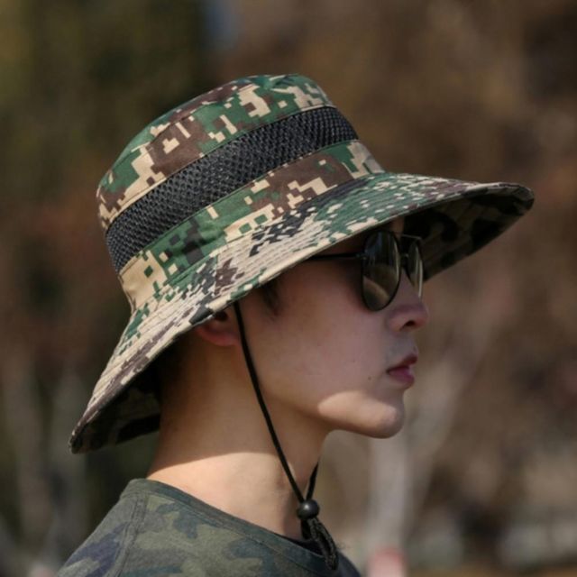 밀리터리 메쉬 사파리모자, 여름 통풍 등산 낚시 야외작업