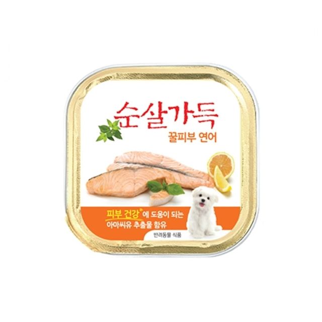 꿀피부 연어 강아지 통조림 100g 24개 - 애견 캔 간식