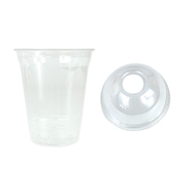 100세트 473ml 플라스틱 테이크아웃 음료컵+돔뚜껑 일회용컵 카페컵 투명컵 아이스컵