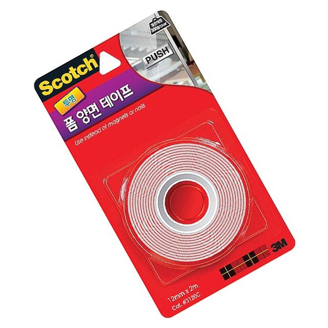 3M 폼양면테이프 12mmx2m 강력투명 1p 접착 문구 공업