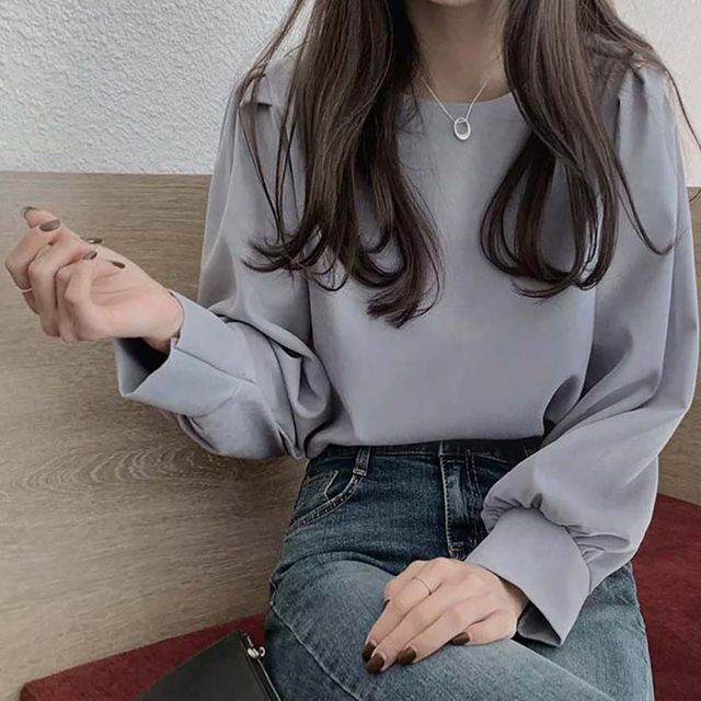 블라우스 여성블라우스 깔끔핏 여성티셔츠 티셔츠 여자 반팔티 긴팔 여성흰색티 여자오버핏티