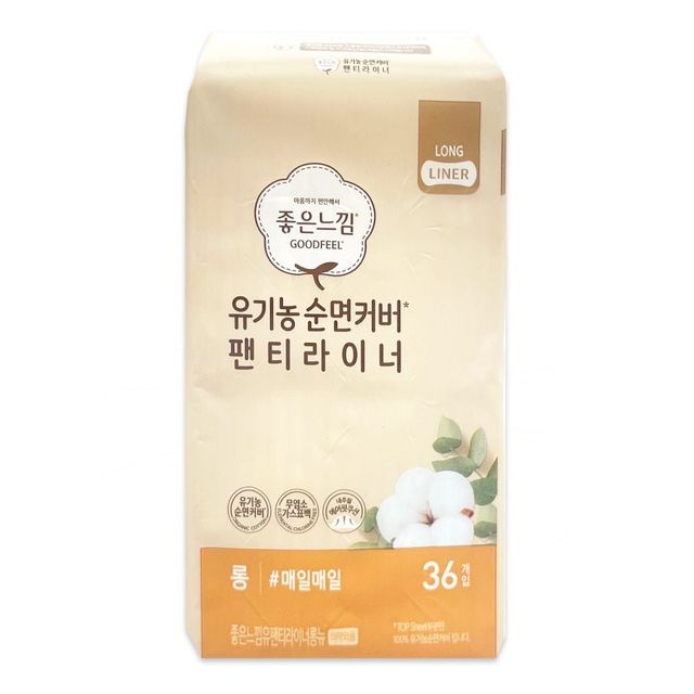 순면커버 팬티라이너 롱 36개 여성용 위생용품
