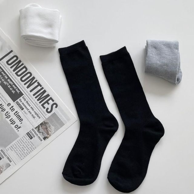 데일리 롱롱 골지 양말 장목 레그 중목 워머 니삭스