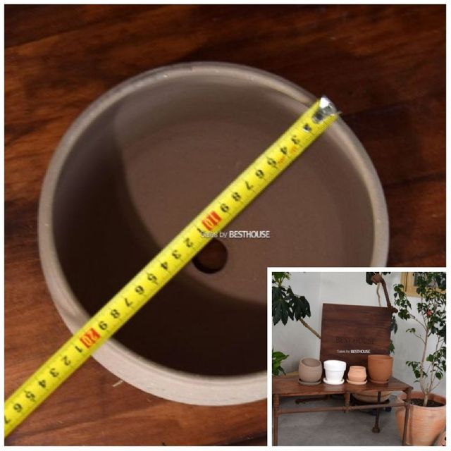 수제토분 20x15cm 에단그레이 평단지 분재화분 인테리어화분 다육이화분 디자인화분