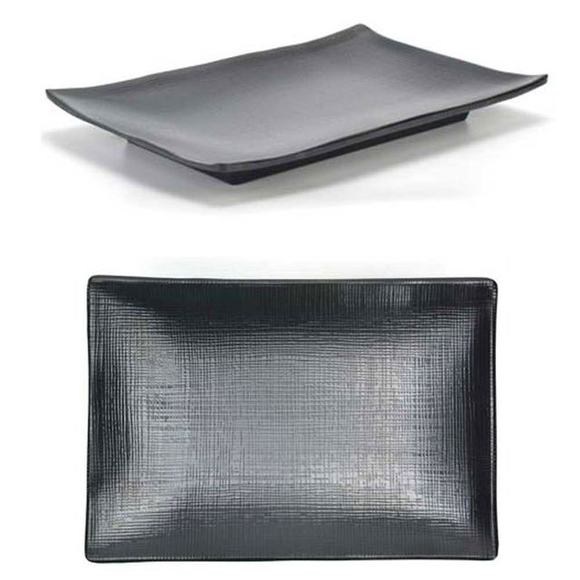 블랙 멜라민 한정식 반찬접시 20x13.8cm 3호 - 실용적인 직사각형 식기