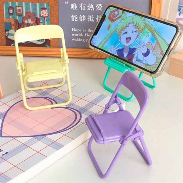 미니 핸드폰 거치대 소품 파스텔 받침대 귀여운 의자