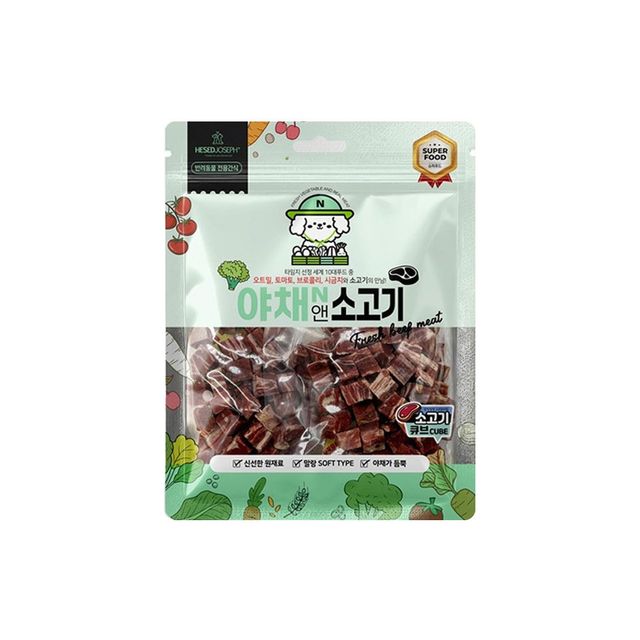 야채앤 소고기 큐브 160g 1P 어린 강아지 노령견 간식