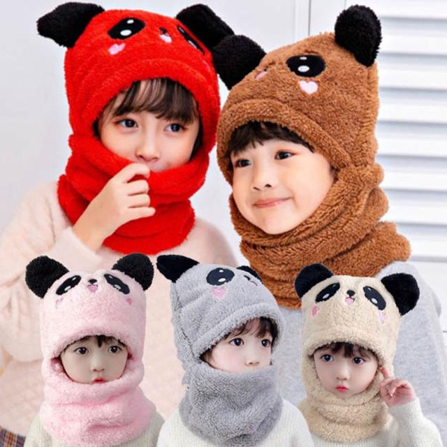 겨울 아동모자 부드러운퍼 방한용 귀여운 팬더모자