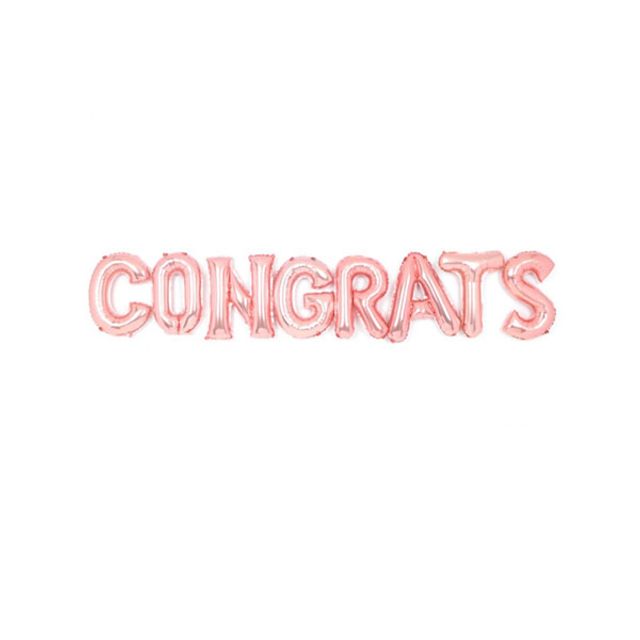 PW 메세지은박풍선세트 축하로즈골드 생일 기념일