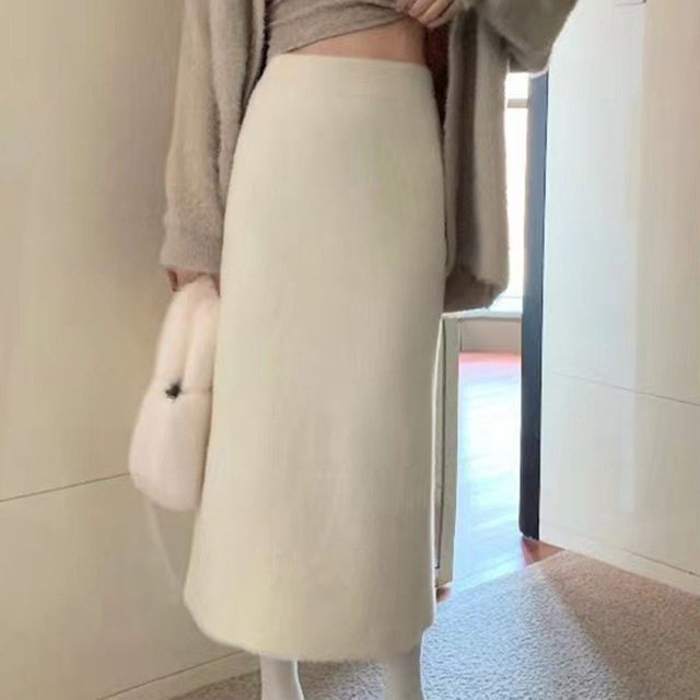 여성 소프트웜 뽀송 롱스커트 1P 겨울 데일리 부드러운 치마 캐주얼 패션