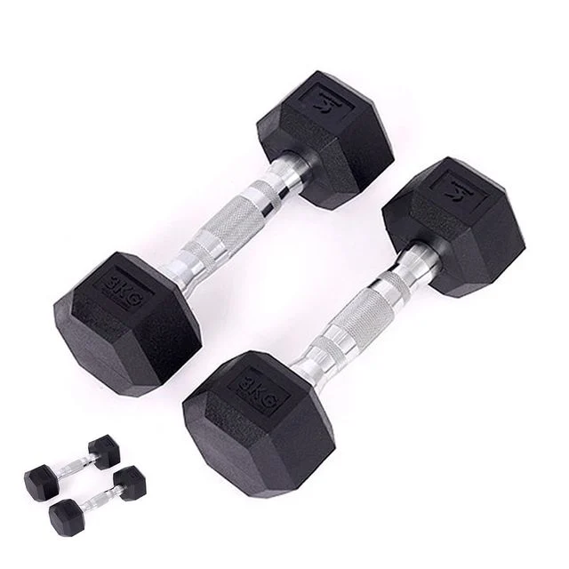 운동기구아령 홈트운동기구 덤벨 PEV 육각 아령 3kg x 2개 세트