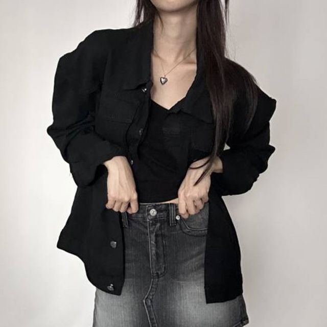 여성 루즈핏 청자켓 2컬러 간절기 아우터 봄 가을 오버핏 데님 재킷 데일리룩