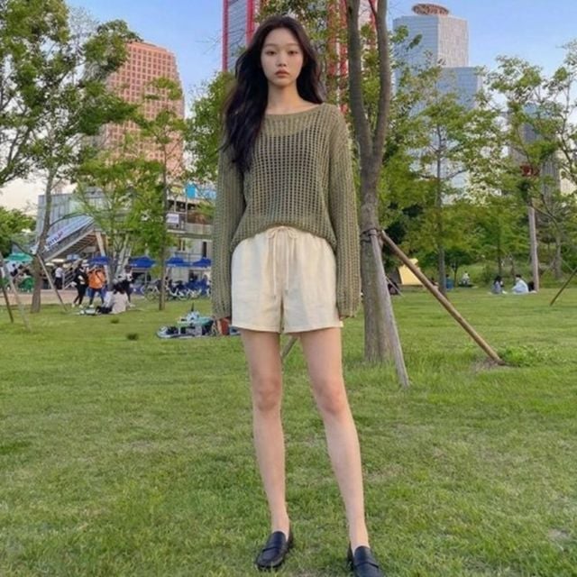 면 면바지 반바지코디 여성반바지 핫팬츠 여자핫팬츠