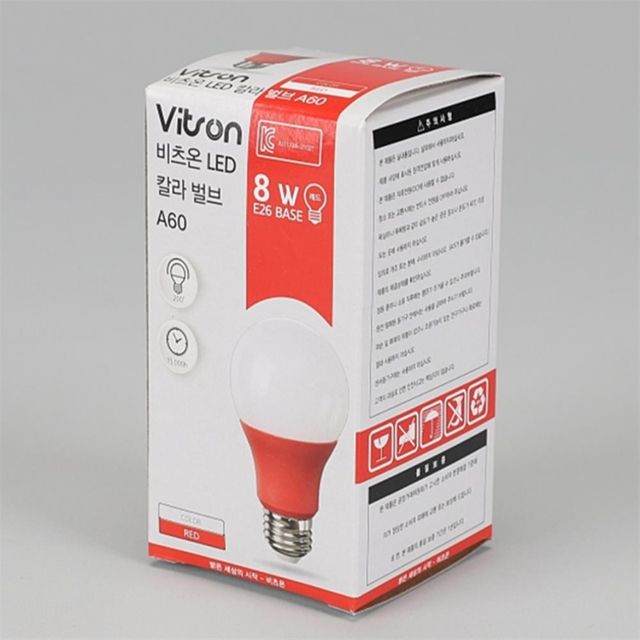 벌브 LED W 8W E26 A60 레드 LED전구 크리스마스조명 빨간전구