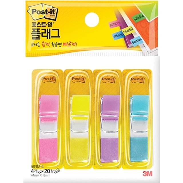 3M 포스트 무스탕플래그 683M-4AB 점착식 메모지