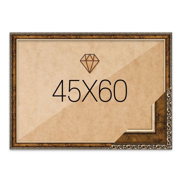 보석십자수액자 45x60 고급형 슬림 앤틱골드