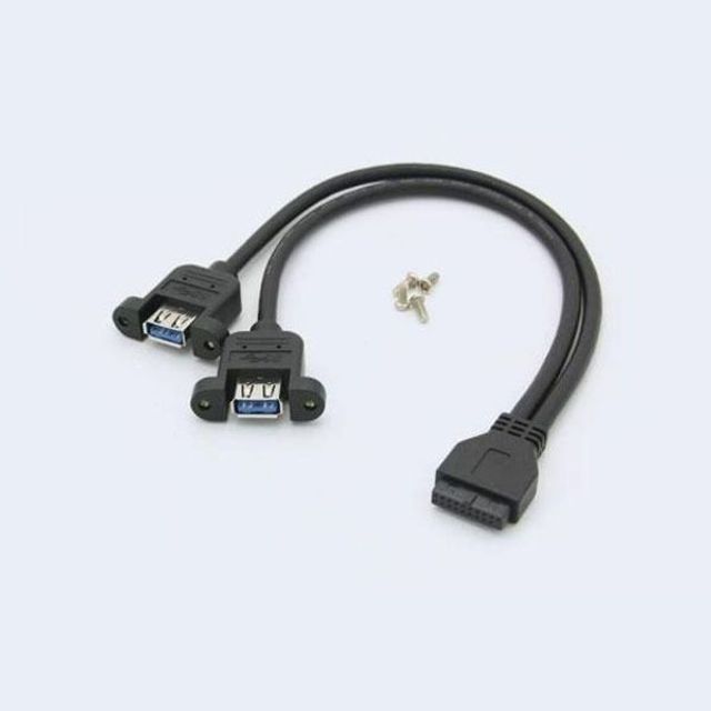 20핀 케이블 USB A(F) 2포트 전환 케이블 30CM