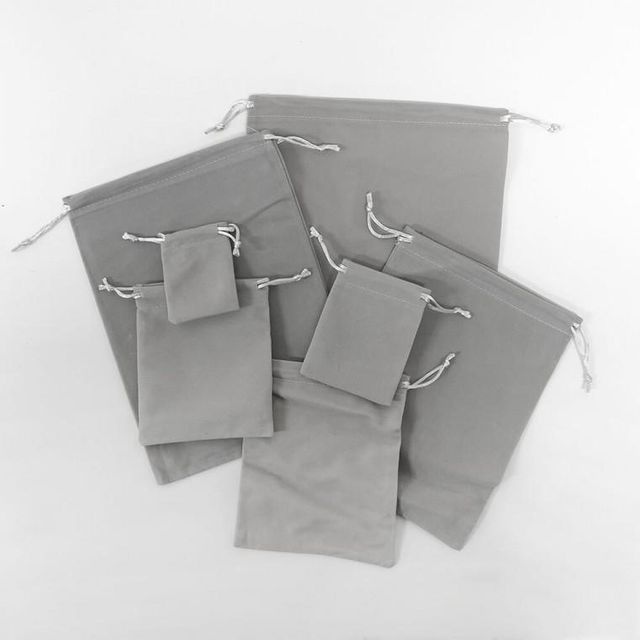 스트링 파우치 벨벳 더스트백 그레이 15x20cm 생리대