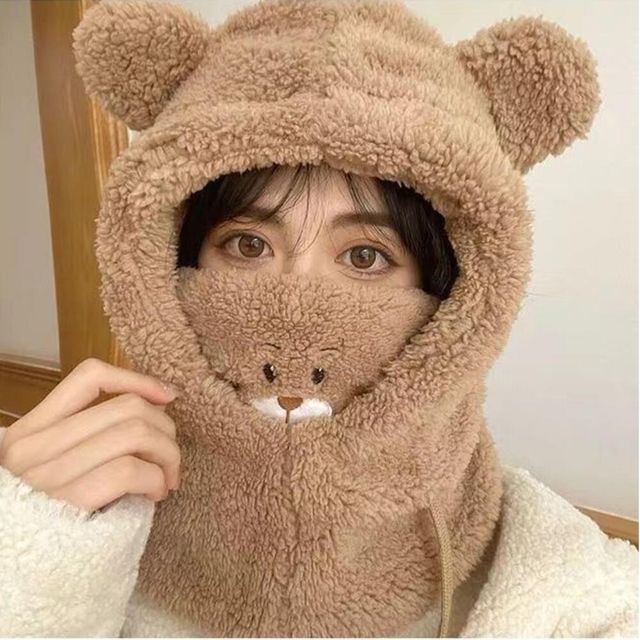 겨울 큐티베어 뽀글이 바라클라바 따뜻한 후드 넥워머