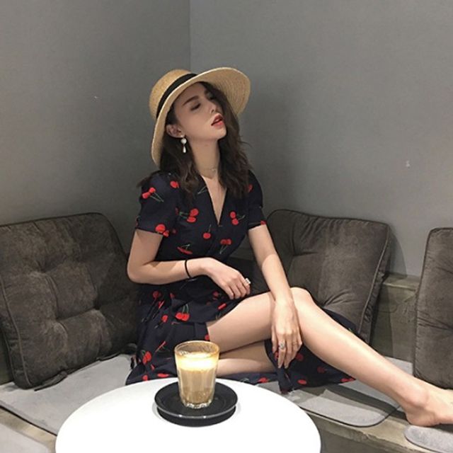 랩원피스 캐주얼원피스 프릴 디테일 봄원피스 OPC008 여성스러운 데일리룩