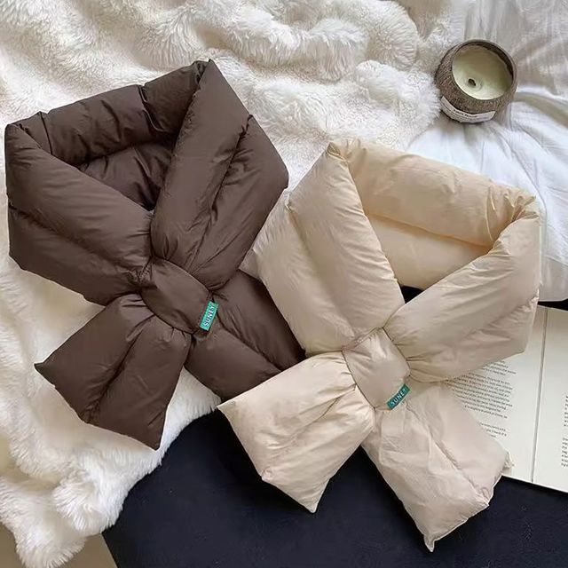 패딩목도리 방한넥워머 니트머플러 남녀공용 더블