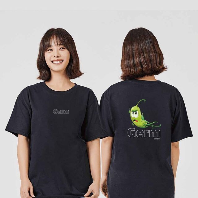 세균 벌레 반팔티 가족 커플 단체티 라운드 디자인