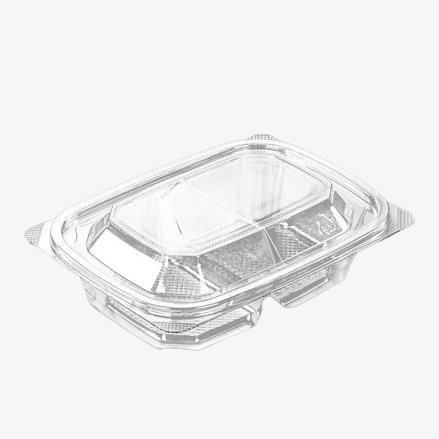 2칸 사각 반찬 소스 포장용기 뚜껑 포함 300개 세트