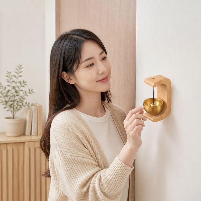 현관 자석 도어벨 인테리어 풍경 원목 마그네틱 벨 인테리어소품