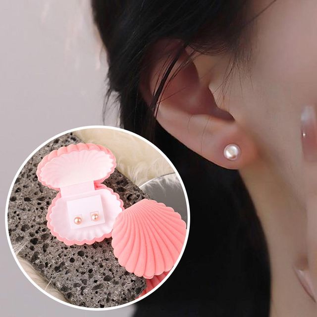 실버 은침 진주귀걸이 주얼리 납작진주 4mm-5mm 조개