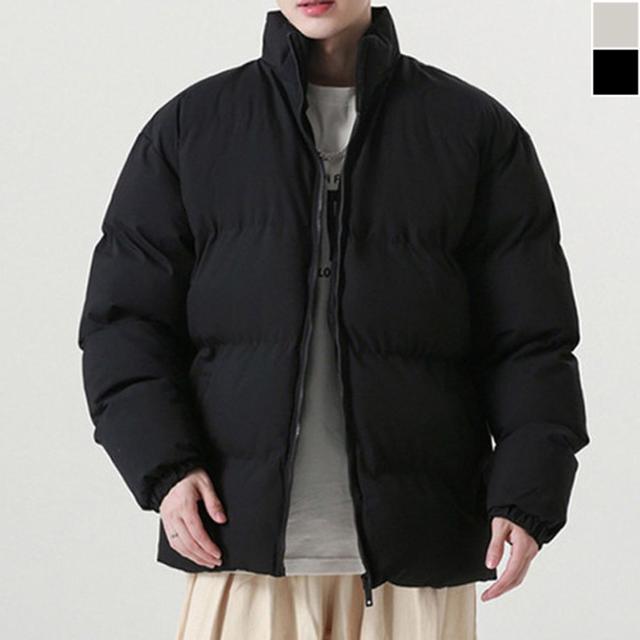 남성 겨울 데일리 하이넥 숏패딩 1P 루즈핏 점퍼 외투