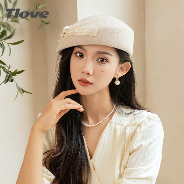 인기 우아하고 세련된 베레모 여성 패션 울 펠트 모자