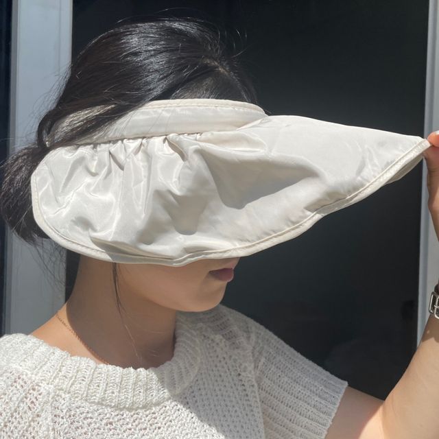 접는 모자 베이지 모자 롤업 여름 머리띠 썬캡