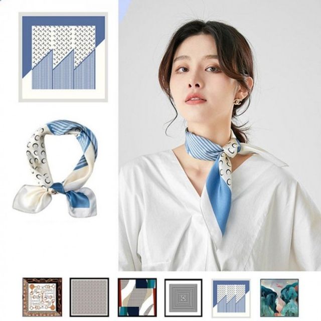 스카프 머리띠 사각 미니 가방손잡이 타이 페션소품 여자 쁘띠 여성