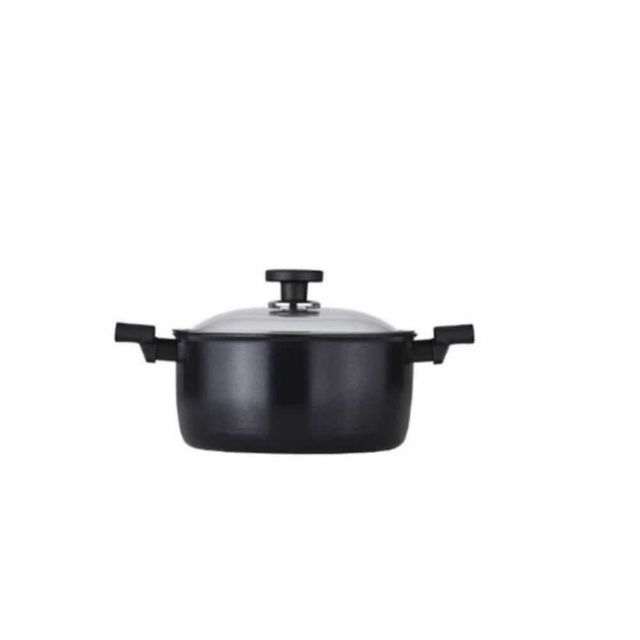 알루미늄용기 찌개냄비 블랙IH 양수냄비 24cm
