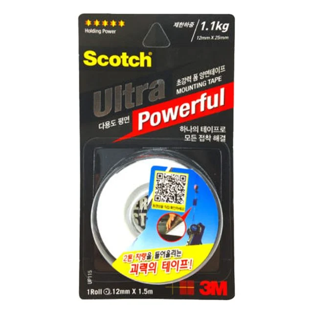 3M Scotch UP115 초강력 백색 폼 양면테이프 - 다용도 접착