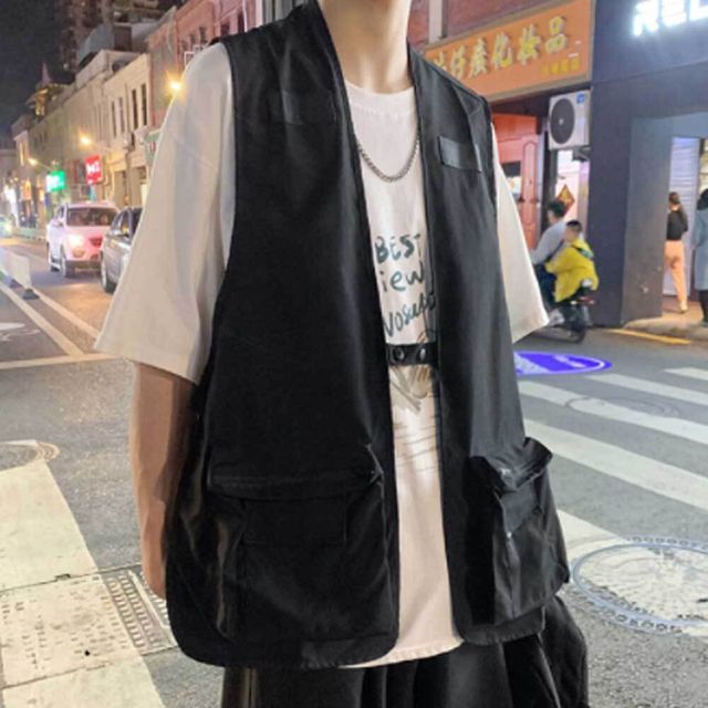 남자 조끼 캐주얼 베스트 데일리 여행 스타일 패션