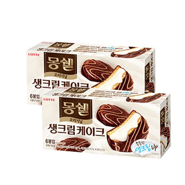 몽쉘 생크림 오리지널 소 192g 2개 과자 묶음 간식