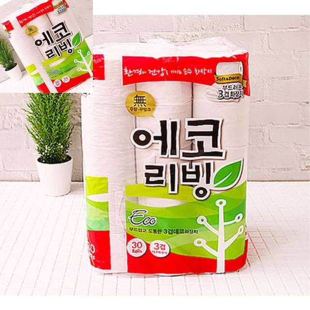 에코22m 3겹롤휴지30롤 롤화장지 3겹화장지 두루마리휴지3겹 업소용롤화장지