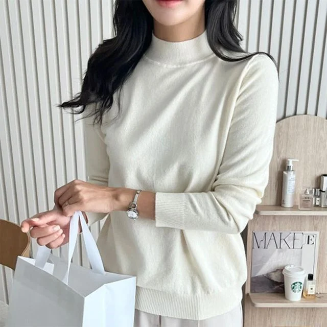 롱 스웨터 캐쥬얼 베이직 브이넥 티셔츠 오피스룩 티